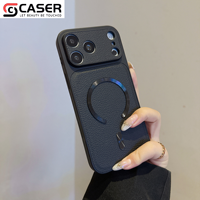 Coque de téléphone magnétique anti-chute avec protection d'objectif intégrée, texture litchi couleur aurore, style luxe pour iPhone 18pm/18pro-13series