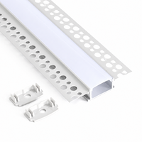 Profilé en aluminium pour bande LED personnalisée 1M 2M 3M, profilé encastré pour plâtre, canal pour plafond, profilé en aluminium pour LED