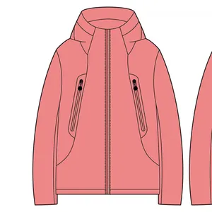 Custom logo embroidery Fashion jacket Men's zipper windproof multi-patchwork large capacity pocket jacket casual plus size coat