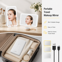 Miroir de Maquillage LED Portable Personnalisé MoonlitGlow à Marque Privée, 1X, 3 Couleurs Dimmables, Faible MOQ, Prêt à la Vente au Détail