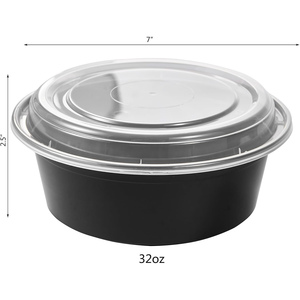 Contenedores Desechables para Alimentos de 32 Oz, Libres de BPA, Aptos para Microondas, de Plástico PP de Grado Alimenticio con Tapa - Product Image 2