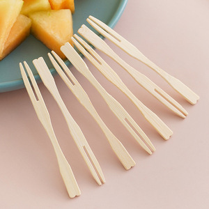 Fourchettes à fruits en bambou, 100 pièces, ustensiles jetables écologiques pour collations de fête, pour enfants, KTV, usage domestique - Product Image 3