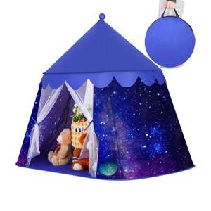 Carpa Plegable Infantil con Diseño de Espacio y Estrellas, Unisex, de 2 a 7 Años, de Poliéster, Regalo de Cumpleaños, Navidad, Juguetes - Product Image 1