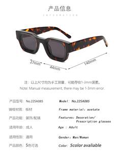 高品質トレンドレディースデザイナーズ高級アイウェアテンプル偏光UV400スモールスクエアメンズ厚手カスタムロゴアセテートサングラス - Product Image 3