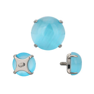 Titane 4 broches ensemble pierre naturelle 16G fileté à l'intérieur Push Pin lèvre anneau Labret Helix boucle d'oreille pour enfants Zircon corps principal - Product Image 4