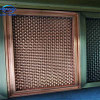 Maille métallique tissée ondulée décorative moderne en bronze architectural pour revêtement mural intérieur et plafond