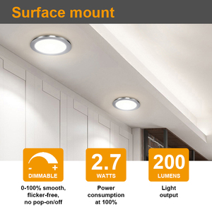 Wholesale 120V LED Puck Lights Aluminum <strong>Under</strong> <strong>Cabinet</strong> <strong>Lighting</strong> for Kitchen, Shelf, and RV - Energy-Efficient &amp; Long-Lasting - Product Image 2