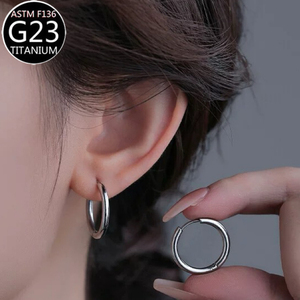 Pendientes Circulares de <span class=keywords><strong>Titanio</strong></span> ASTM F136 para Piercing de Oreja (Helix, Rook, <span class=keywords><strong>Daith</strong></span>, Lóbulo) y Anillo para Septum Nasal, Estilo Europeo y Americano, Nueva Tendencia - Product Image 6
