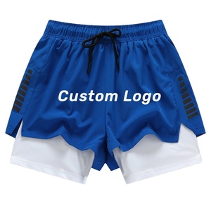 Pantalones Cortos Deportivos para Hombre de Alta Calidad con Logotipo Personalizado, <span class=keywords><strong>93</strong></span>% Poliéster, <span class=keywords><strong>7</strong></span>% Elastano, Transpirables, 2 en 1, para Gimnasio - Product Image 1