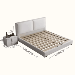 เตียงผ้าหุ้มโครงไม้ดีไซน์ทันสมัยแบบเรียบง่าย ขนาดคิงไซส์ - Product Image 6