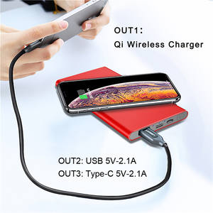 10000mah Power Bank batteria esterna Built-in Wireless caricabatterie Powerbank portatile banca di alimentazione Wireless - Product Image 6