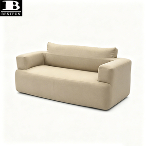 Canapé gonflable confortable en tissu beige, double, avec couche amovible et lavable, pour le camping en plein air et le jardin - Product Image 6