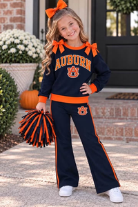 Ensembles de vêtements décontractés et respirants pour enfants, avec sweat-shirt et jupe à nœuds pour petites filles, pour l'équipe de football scolaire, saison de cheerleading, pour sœurs - Product Image 4