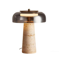 Lampe de table en verre travertin jaune de style minimaliste nordique, style luxueux pour chambre à coucher, bureau ou salle d'étude, esthétique Wabi-Sabi