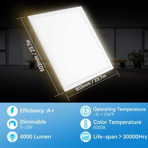 Panneau LED 90 Cri 180W Hans Factory 20x20 60x60 Rechargeable DC24V Rétroéclairé Extérieur pour Maison, Bureau et Design Industriel - Product Image 5