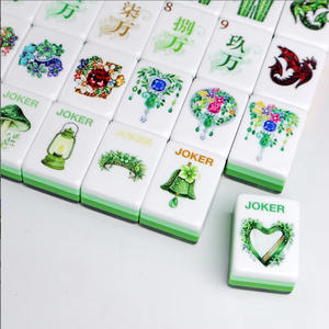 Nuevo Juego <span class=keywords><strong>de</strong></span> Mahjong Americano <span class=keywords><strong>de</strong></span> Acrílico con Diseño del <span class=keywords><strong>Mago</strong></span> <span class=keywords><strong>de</strong></span> <span class=keywords><strong>Oz</strong></span>, Fichas <span class=keywords><strong>de</strong></span> 4 Capas Grabadas Personalizadas en Verde Esmeralda - Product Image 3