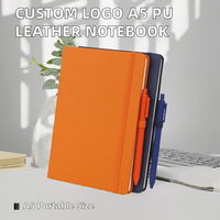 Carnet A5 en cuir PU à couverture rigide, reliure thermique, avec sangle élastique, personnalisable avec logo, pour bureau et journal intime