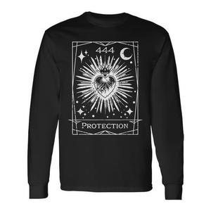 T-Shirt Unisex a Maniche Lunghe con Numero Angelico 444, Protezione Numerologica, Stampa Serigrafica - Product Image 1