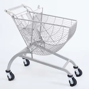 Best Grocery Cart 4 Wheel Store Supermarket Cart European Shopping Wire Trolley