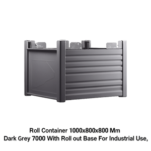 ตู้เก็บของแบบมีล้อ Fami Roll Container ขนาด 1000x800x800 มม. สีเทาเข้ม RAL7000 พร้อมฐานแบบเลื่อนออกได้ สำหรับใช้งานในอุตสาหกรรม - Product Image 3