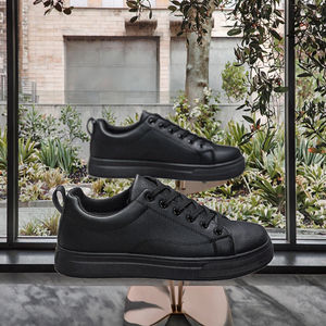 Zapatos de tabla informales de estilo coreano para hombre, plantilla de PVC transpirable única blanca a la moda, forro de malla con cordones, verano Otoño Invierno - Product Image 2