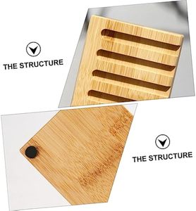 Porte-savon en bambou 2 pièces ensemble porte-savon auto-drainant plateau à savon en bambou naturel pour salle de bain cuisine <span class=keywords><strong>douche</strong></span> et évier - Product Image 2