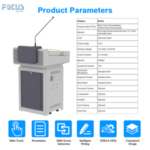 Podium numérique intelligent avec roulettes mobiles Moniteur <span class=keywords><strong>de</strong></span> 21,5in <span class=keywords><strong>Pupitre</strong></span> multimédia Équipement éducatif en acier pour concerts Conférences - Product Image 4