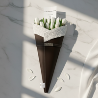 Sac de décoration pour bouquet en cuir PU, sac d'emballage de bouquet tendance, sac de bouquet de fleurs de luxe pour la fête des mères et les cadeaux de mariage