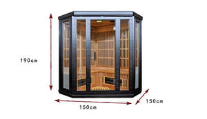 SS-450C legno di cedro rosso di cicuta canadese di alta qualità 3-4 persone angolo di controllo digitale a infrarossi Sauna stanza secca Indoor - Product Image 4