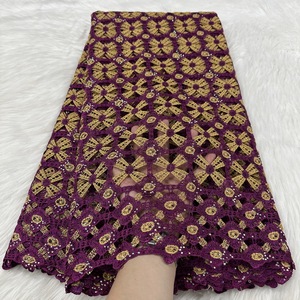 Ropa Africana telas cordón encaje alta calidad dos colores <span class=keywords><strong>bordado</strong></span> <span class=keywords><strong>guipur</strong></span> encaje <span class=keywords><strong>con</strong></span> <span class=keywords><strong>piedras</strong></span> - Product Image 5