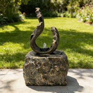 <span class=keywords><strong>Fontaine</strong></span> d'eau de table autoportante en résine style roche, sans éclaboussures, pour décoration intérieure/extérieure de jardin et maison – Vente directe usine - Product Image 4