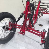 Quad à pédales tout-terrain à pneus larges avec moteur à moyeu arrière, frein à disque, cadre en acier, prêt pour la neige