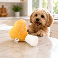 Jouet pour chien en peluche en forme de cuisse de poulet, couineur, pour le nettoyage et le nettoyage des dents, jouet interactif à mâcher pour animaux de compagnie