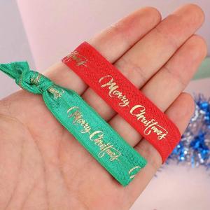 Bracelet personnalisable en polyester Joyeux Noël pour adolescents et adultes – Cadeaux de fête festifs pour les célébrations et événements de fin d'année - Product Image 2