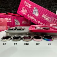 Objectifs d'appareil photo mobiles en diamant à succès pour iPhone, Anneau lumineux en diamant pour iPhone 18 Pro Max, 18 Pro, 17, 16, 15, 14