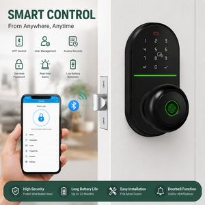 Auvinx OEM Fingerprint Smart <strong>Knob</strong> Indoor Lock for Home Password Keyless Card Bedroom Tuya BT APP Control Digital Deadbolt Lock - Product Image 4
