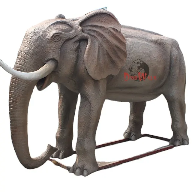 1702 Large Sculpture Fiberglass Brass Elephant Statues