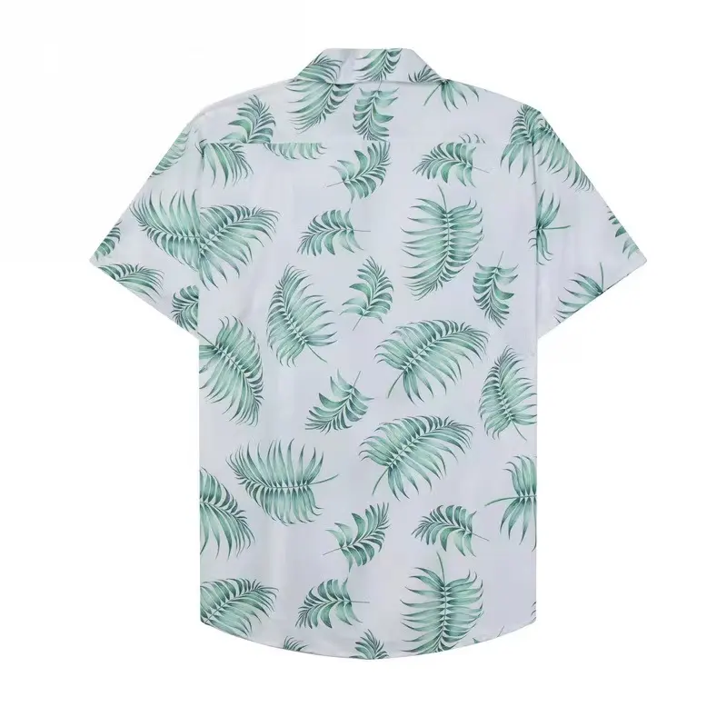 Новая 2023 гавайская рубашка из искусственного шелка с коротким рукавом, летняя пляжная Мужская рубашка с цифровым принтом, повседневные трикотажные рубашки для лета