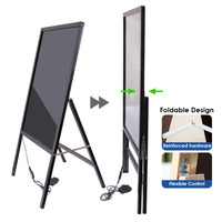 Panneau d'affichage LED lumineux à changement de couleur pour fournitures de bureau B2B, en verre trempé, avec surface d'écriture, panneau pliable type sandwich