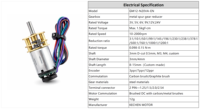 Moteur à engrenages CC N20 avec encodeur 12V, couple élevé, montage micro-flange 12mm, retour de phase AB pour la maison intelligente, le contrôle de vitesse et la robotique