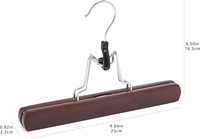 Cintre en bois avec logo personnalisé pour extensions de cheveux en bois blanc avec cintres noirs et crochet doré Pince en bois pour pantalons et jeans