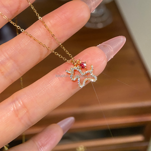 Colar com Pingente de Moissanite em Forma de Cavalo Simbólico com Corrente de Elo em Prata Esterlina 925, Design Artístico Vazado, para Presentes de Festa da Sorte - Product Image 3