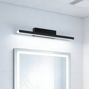 Modern Simple Black Aluminum <b>LED</b> Strip <b>Wall</b> Lamp EU IP44 Interior <b>LED</b> Makeup <b>Mirror</b> Light for Bathroom Lighting Fixtures - Product Image 2