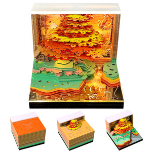 Bloc de notas 3D creativo con luz LED Escultura de papel única Rasgar notas para escritorio - Product Image 3