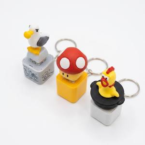 Cute Sound-Playing Creative Button Voice Key <b>Light</b>-<b>Up</b> Plastic Electronic Pendant <b>Keyboard</b> Stress-Relief Keychain - Product Image 2