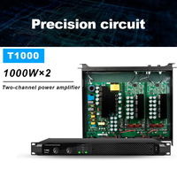 T1000 professionnel 2 canaux 1U amplificateur de puissance en métal mince 1000W * 2 pour DJ karaoké
