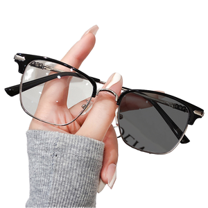 Anteojos para hombre, gafas de sol de moda con lentes planos antiluz azul, gafas para hombre, lentes fotocromáticos pequeños Redbook Tend - Product Image 1