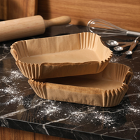 Papiers de cuisson rectangulaires biodégradables résistants à la chaleur de qualité alimentaire en pâte chimique pour friteuse à air 40 g/m² 120 pièces