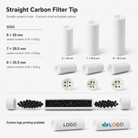 Embouts de filtre à cigarettes en céramique en gros, embouts de filtre droits en charbon actif 6mm 7mm 8mm pour fumer