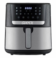 Grande friteuse à air de 8L 8.5L en acier inoxydable friteuse à air sans huile contrôle numérique avec fenêtre de visualisation Cuisinière sans huile Four friteuse à air